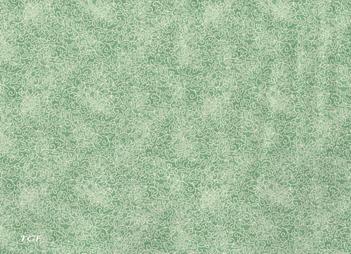 Green White Leaves Quilt Fabric